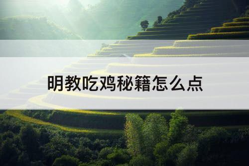 明教吃鸡秘籍怎么点
