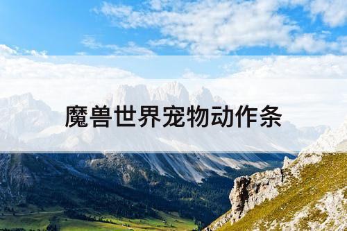 魔兽世界宠物动作条
